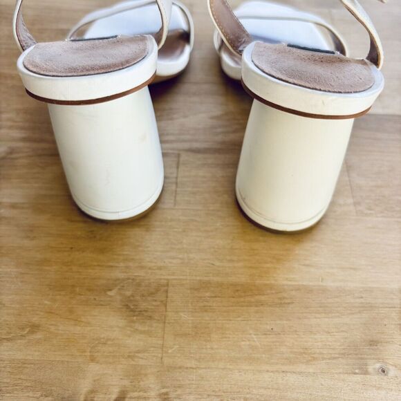 ZAC ZAC POSEN Womens Cream Vitex Open Toe Block Heel Buckle Strap Sandals 9 M - Picture 9 of 13